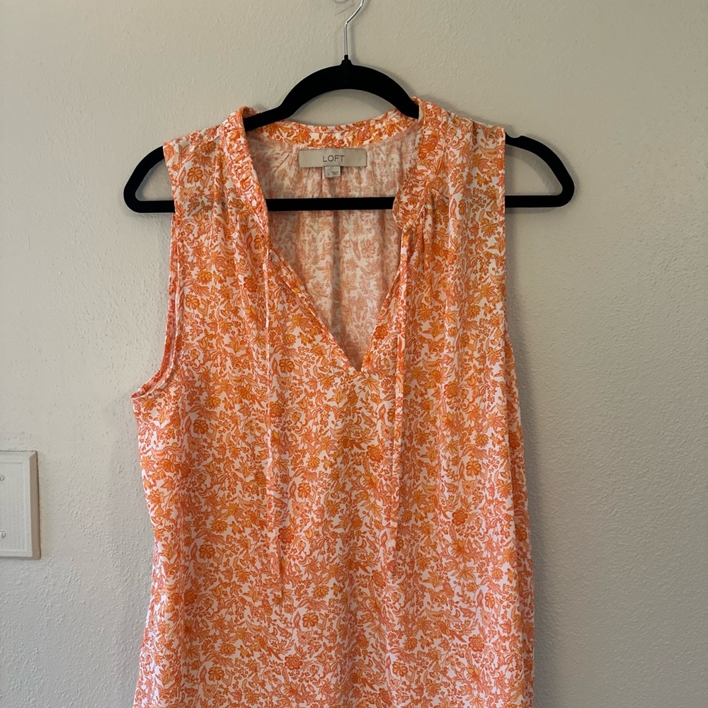 LOFT Women's Orange Sleeveless Top